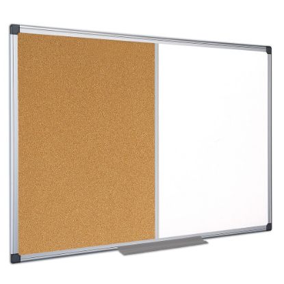 Picture of MasterVision Cork/Non-Magnetic Melamine Dry-Erase Whiteboard Combination Board, 36in x 48in, Silver Aluminum Frame