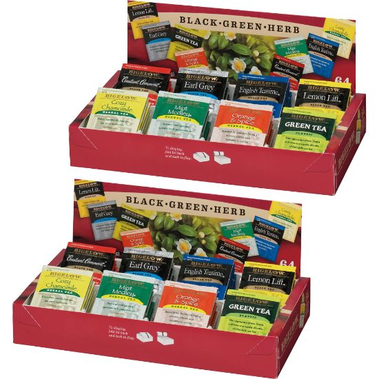 Picture of Bigelow Assorted Flavor Herbal Tea, Black Tea, Green Tea Bag - 128 / Bundle