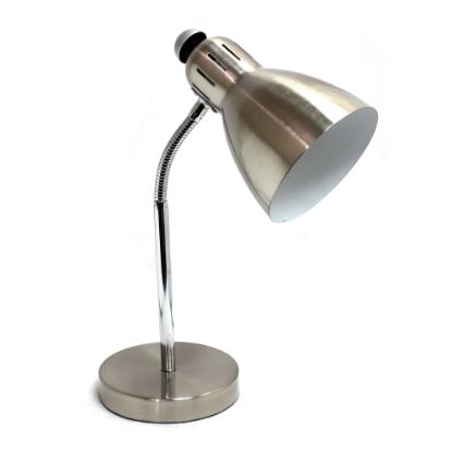 Picture of Simple Designs Semi-Flexible Desk Lamp, 16.53inH, Brushed Nickel