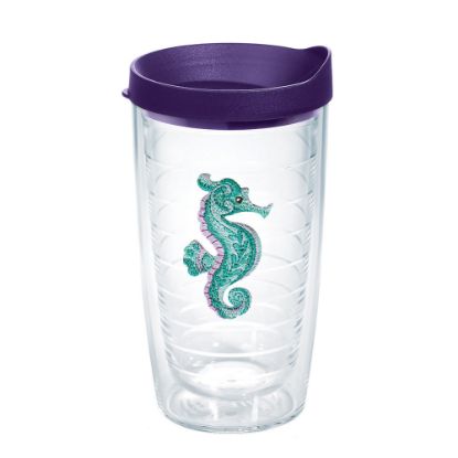 Picture of Tervis Seahorse Tumbler With Lid, 16 Oz, Purple/Teal