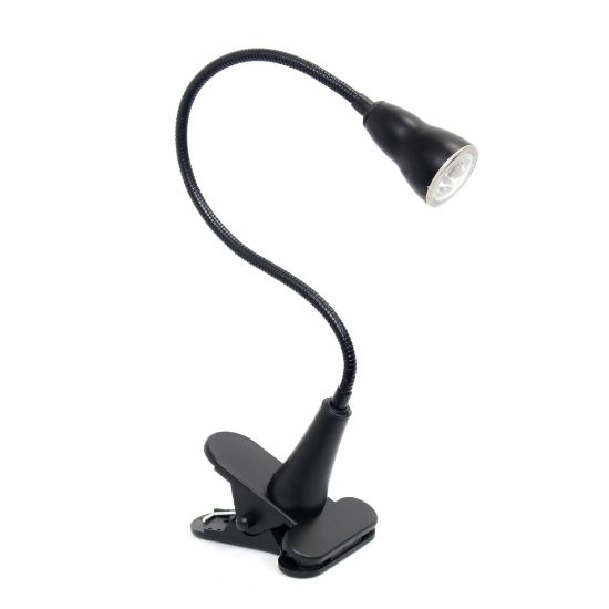 Picture of Simple Designs LED Gooseneck Clip Light Desk Lamp, Adjustable Height, 22-3/4inH, Black