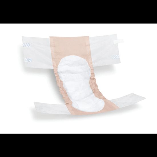 Picture of FitRight Extra Disposable Briefs, Small, Peach/White, 20 Briefs Per Bag, Case Of 4 Bags