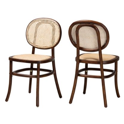 Picture of Baxton Studio Garold Dining Chairs, Beige/Walnut Brown, Set Of 2 Chairs