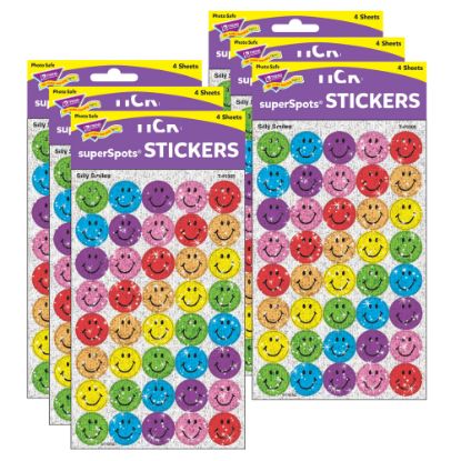 Picture of Trend SuperSpots Stickers, Silly Smiles, 160 Stickers Per Pack, Set Of 6 Packs