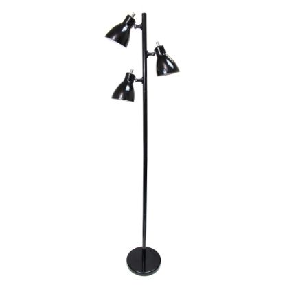 Picture of Simple Designs 3-Light Tree Floor Lamp, 63-3/8in, Black Shade/Black Base