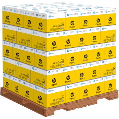 Picture of HP All-In-One Copy Paper, White, Letter (8.5in x 11in), 200000 Sheets Per Pallet, 22 Lb, 96 Brightness, Case Of 5 Reams