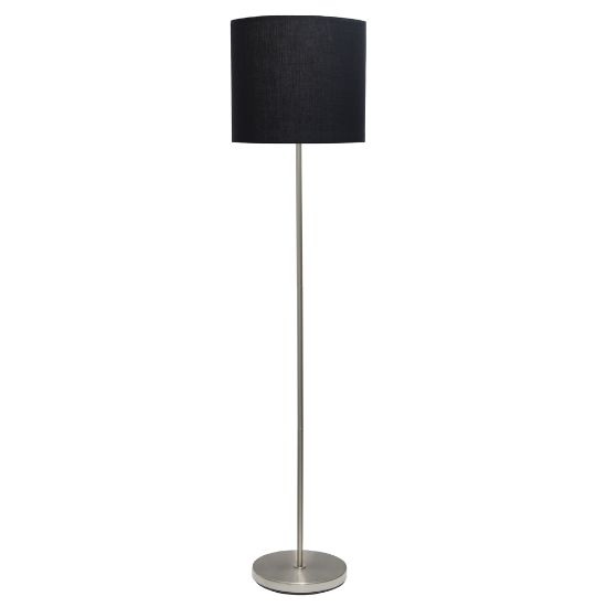 Picture of Simple Designs Floor Lamp, 58inH, Black Shade/Brushed Nickel Base