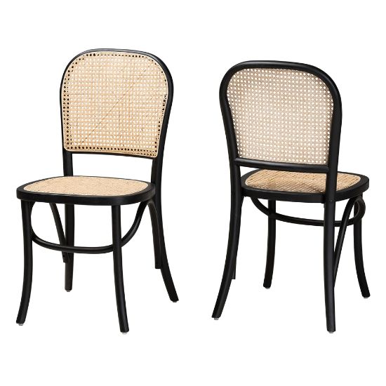 Picture of Baxton Studio Cambree Dining Chairs, Beige/Black, Set Of 2 Chairs