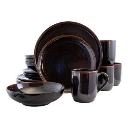 Picture of Elama 16-Piece Stoneware Dinnerware Set, Midnight Beach