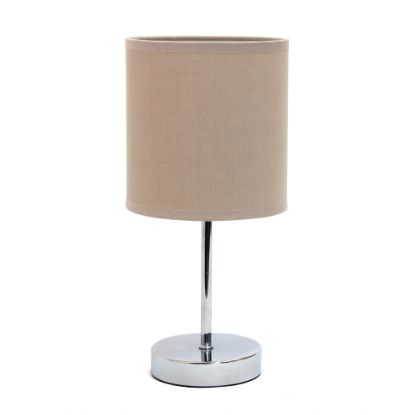 Picture of Simple Designs Mini Basic Table Lamp, 11inH, Gray Shade/Chrome Base