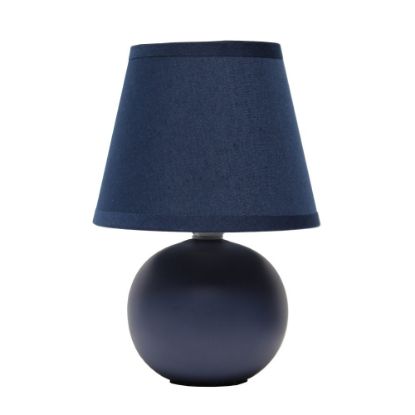 Picture of Simple Designs Mini Ceramic Globe Table Lamp, 8-11/16inH, Blue Shade/Blue Base