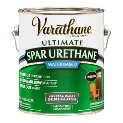 Picture of Varathane Ultimate Water-Based Spar Urethane, 1 Gallon, Crystal Clear Semi-Gloss, Pack Of 2 Cans