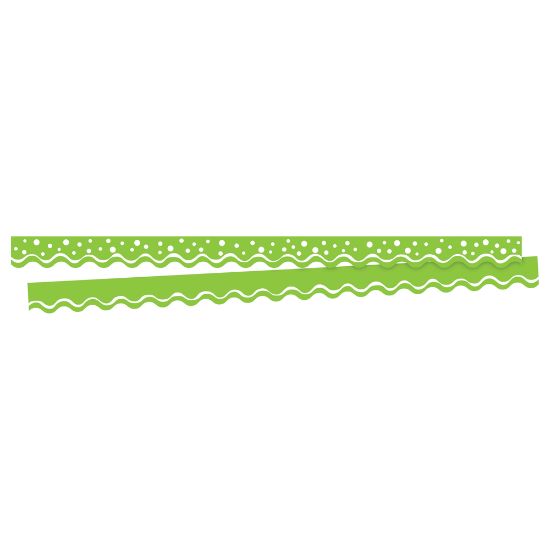 Picture of Barker Creek Scalloped-Edge Border Strips, 2 1/4in x 36in, Happy Lime, Pre-K To College, Pack Of 26