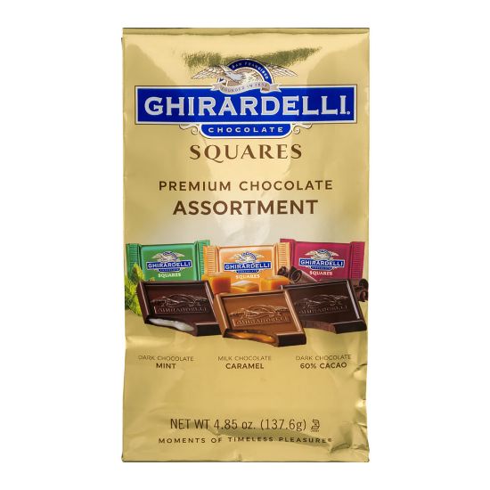 Picture of Ghirardelli Chocolate Squares, Premium Assortment, 4.85 Oz, Pack Of 3 Bags