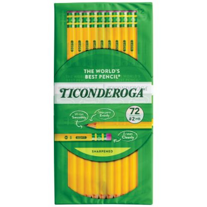 Picture of Ticonderoga #2 Pre-sharpened Pencils, 0.7 mm, Yellow, Pack Of 72 Pencils