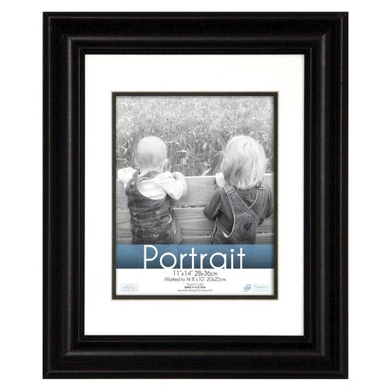 Picture of Timeless Frames Lauren Portrait Frame, 11in x 14in With Mat, Black