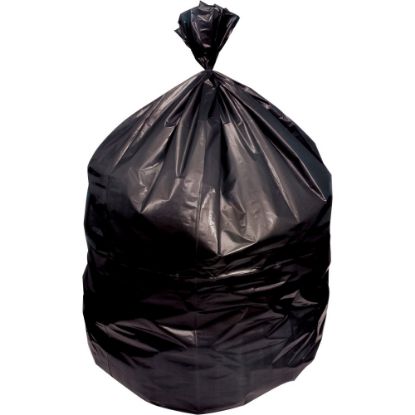 Picture of Genuine Joe Strong Economical Trash Bags - 56 gal Capacity - 43in Width x 48in Length - 0.87 mil (22 Micron) Thickness - Black - Resin - 150/Carton - Waste Disposal