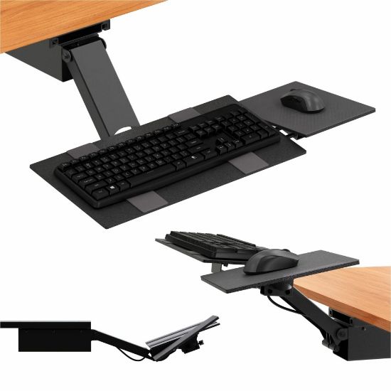 Picture of KT2 Ergonomic Sit Stand Computer Keyboard Tray Uncaged Ergonomics | Adjustable Height Tilt Standing Desk Keyboard Drawer Raise Keyboards Above Desk Level