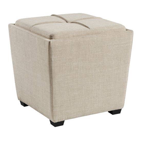 Picture of Office Star Rockford Storage Ottoman, Cream