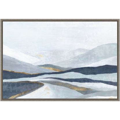 Picture of Amanti Art Far Away Land I Mountains by Eva Watts Framed Canvas Wall Art Print, 16inH x 23inW, Greywash