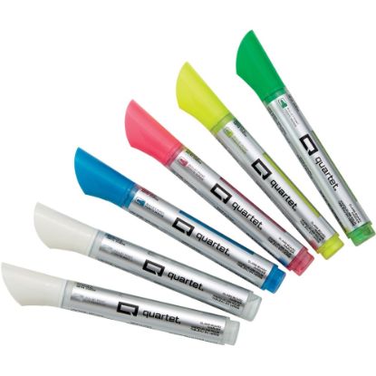 Picture of Quartet Glass Board Bullet Tip Neon Markers - Bullet Marker Point Style - Assorted Neon - 6 / Pack