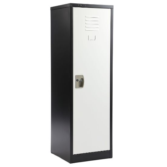 Picture of Alpine 1-Tier Steel Lockers, 48inH x 15inW x 15inD, Black/White, Set Of 2 Lockers