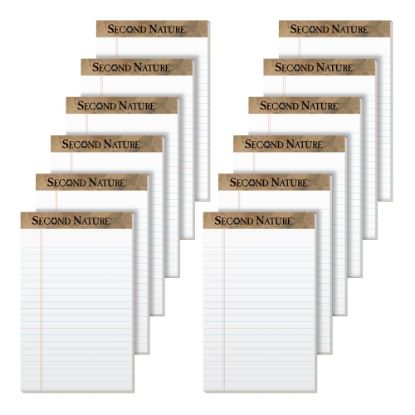 Picture of TOPS Second Nature 100% Recycled Writing Pads, 5in x 8in, Legal Ruled, 50 Sheets, White, Pack Of 12 Pads