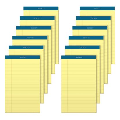 Picture of TOPS Double Docket Writing Pads, 8 1/2in x 14in, Legal Ruled, 50 Sheets, Canary, Pack Of 12 Pads