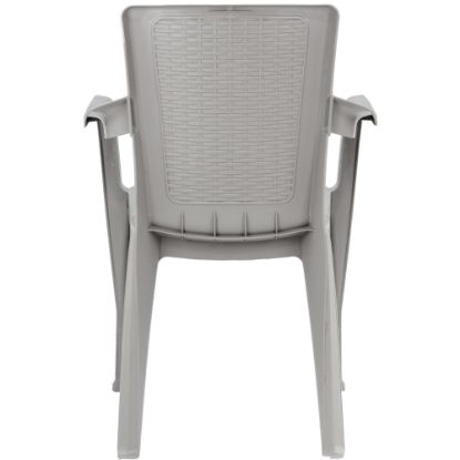 Picture of Inval Stackable Patio Dining Chairs, Plastic, Taupe, Pack Of 4 Chairs