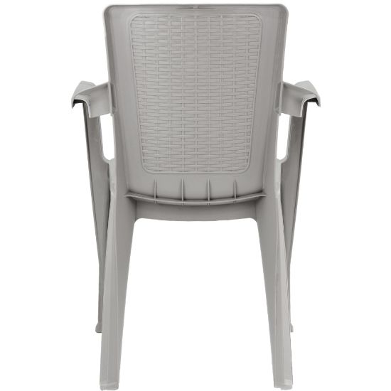 Picture of Inval Stackable Patio Dining Chairs, Plastic, Taupe, Pack Of 4 Chairs