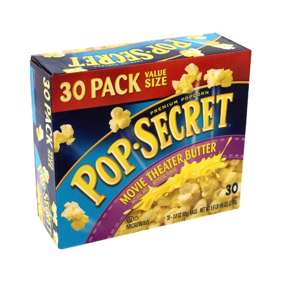 Picture of Pop Secret Premium Popcorn, Movie Theater Butter, 3 Oz, Pack Of 30