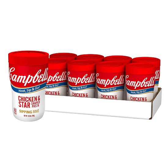 Picture of Campbells Chicken And Stars Sipping Soup, 10.75 Oz, Pack Of 8 Cups