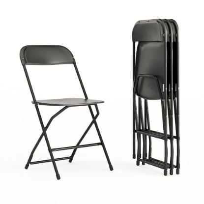 Picture of Flash Furniture Hercules Series Folding Chairs, Black, Pack Of 4 Chairs