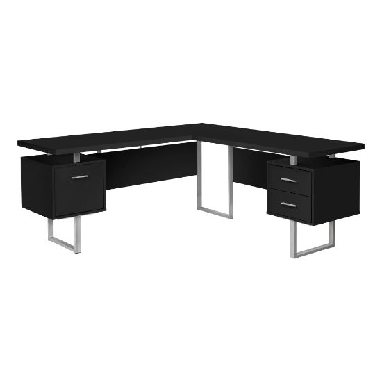 Picture of Monarch Specialties Dallas 71inW L-Shaped Corner Desk, Black