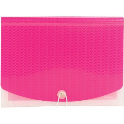 Picture of Smead Letter Expanding File - 8 1/2in x 11in - 12 Pocket(s) - 12 Divider(s) - Multi-colored, Pink, Clear - 1 Each