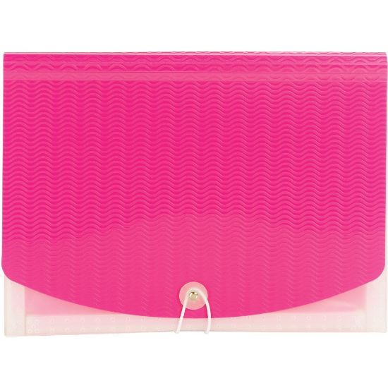 Picture of Smead Letter Expanding File - 8 1/2in x 11in - 12 Pocket(s) - 12 Divider(s) - Multi-colored, Pink, Clear - 1 Each