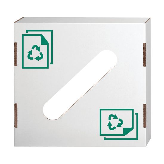 Picture of Bankers Box Waste And Recycling Bin Lids, Paper, 18 1/4in x 18 1/4in x 6in, 60% Recycled, White/Green, Pack Of 10