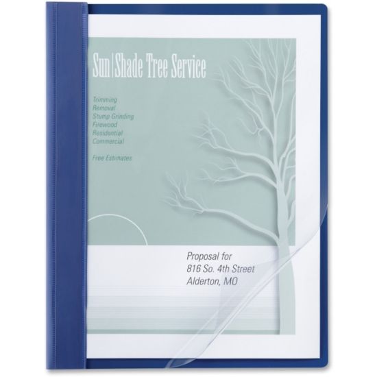 Picture of ACCO Front Vinyl Report Cover, 8-1/2in x 11in, Clear/Blue