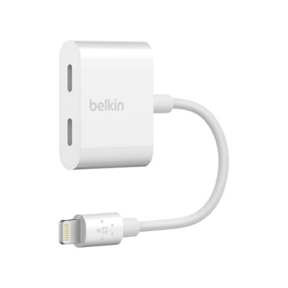 Picture of Belkin Rockstar Audio + Charge - Lightning Cable & iPhone Charger Adapter, 12W, White