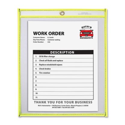 Picture of C-Line Neon Color Stitched Shop Ticket Holder, 9in x 12in, Neon Yellow