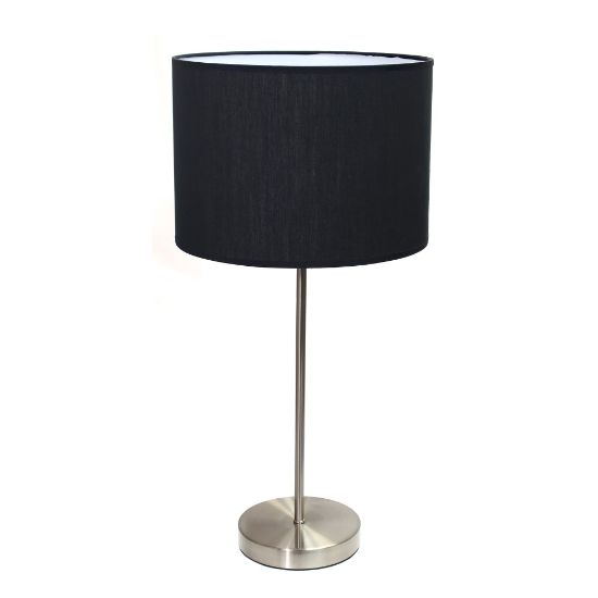 Picture of Simple Designs Stick Lamp with Fabric Shade, 22.4inH, Black/Brushed Nickel