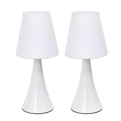 Picture of Simple Designs Valencia Colors Mini Touch Table Lamps, 11-7/16inH, White Shade/White Base, Set Of 2 Lamps