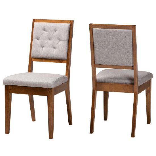 Picture of Baxton Studio Gideon Dining Chairs, Gray/Walnut Brown, Set Of 2 Chairs