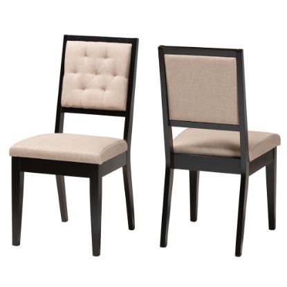 Picture of Baxton Studio Gideon Dining Chairs, Sand/Dark Brown, Set Of 2 Chairs