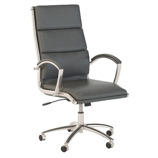 Picture of Bush Business Furniture Modelo Bonded Leather High-Back Office Chair, Dark Gray, Standard Delivery