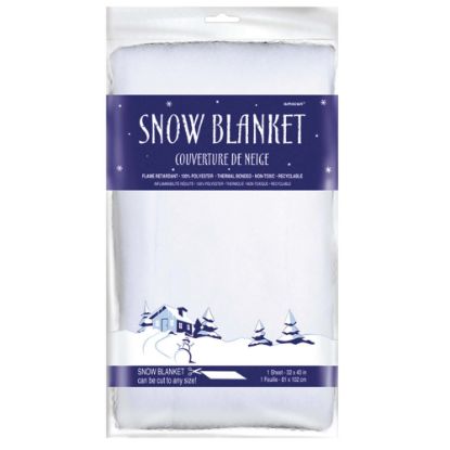 Picture of Amscan Christmas Snow Blankets, 32in x 40in, Pack Of 2 Blankets