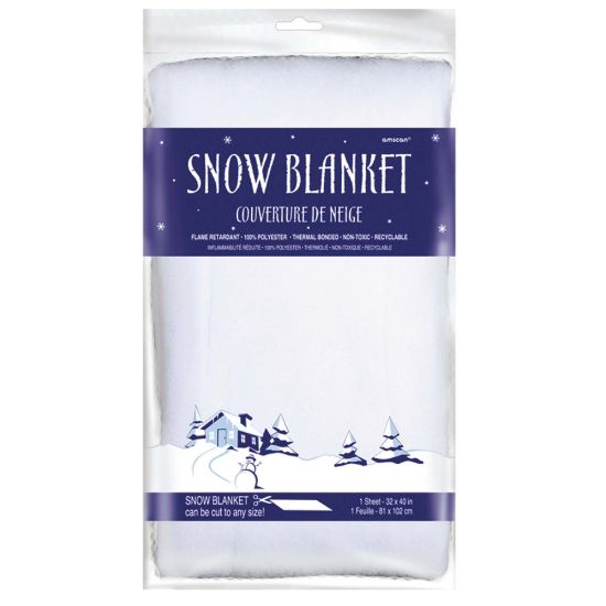 Picture of Amscan Christmas Snow Blankets, 32in x 40in, Pack Of 2 Blankets