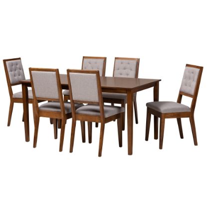 Picture of Baxton Studio Suvi 7-Piece Dining Set, Gray/Walnut Brown