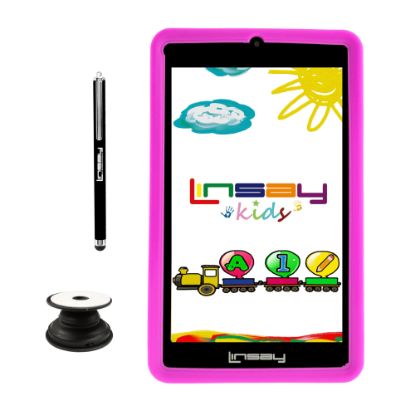 Picture of Linsay F7 Tablet, 7in Screen, 2GB Memory, 64GB Storage, Android 13, Kids Pink