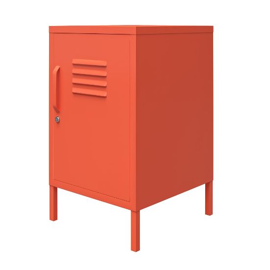 Picture of Ameriwood Home Cache Metal Locker End Table, 27-1/8inH x 15inW x 15-3/4inD, Orange